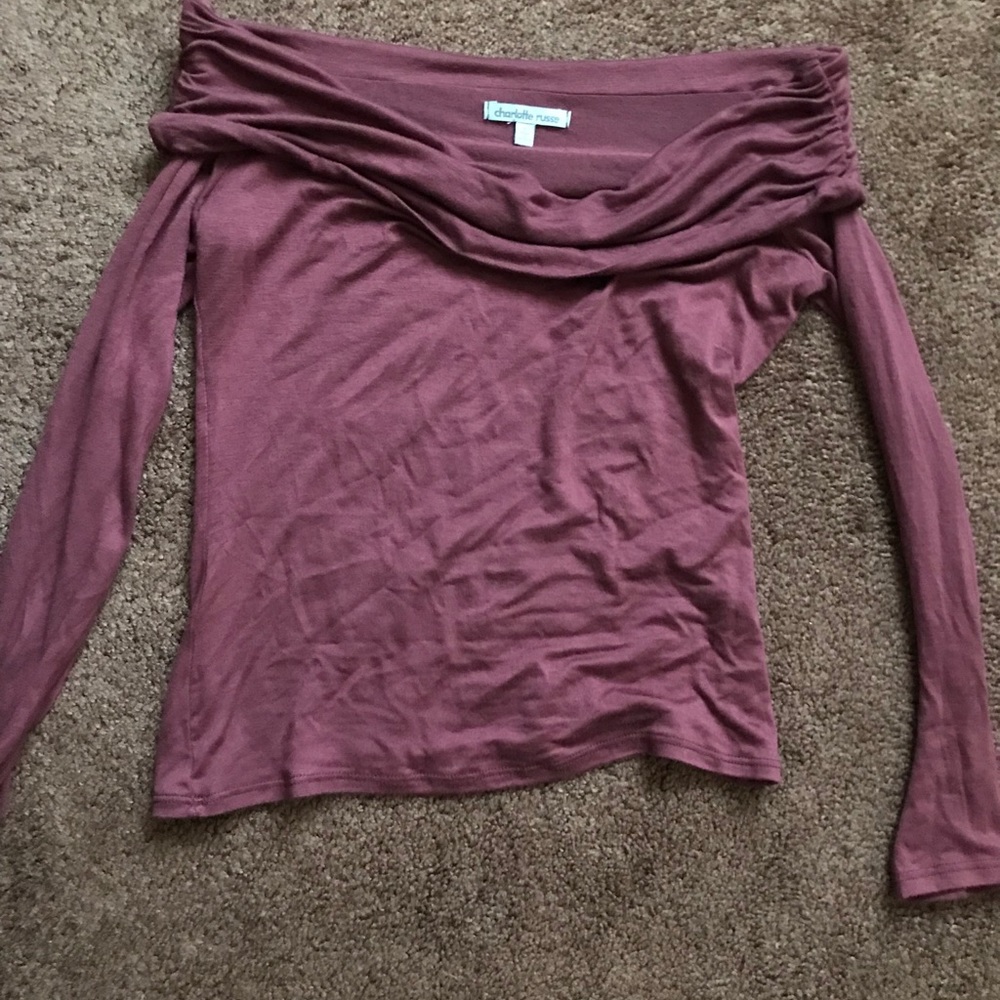 Long sleeved off the shoulder crop top